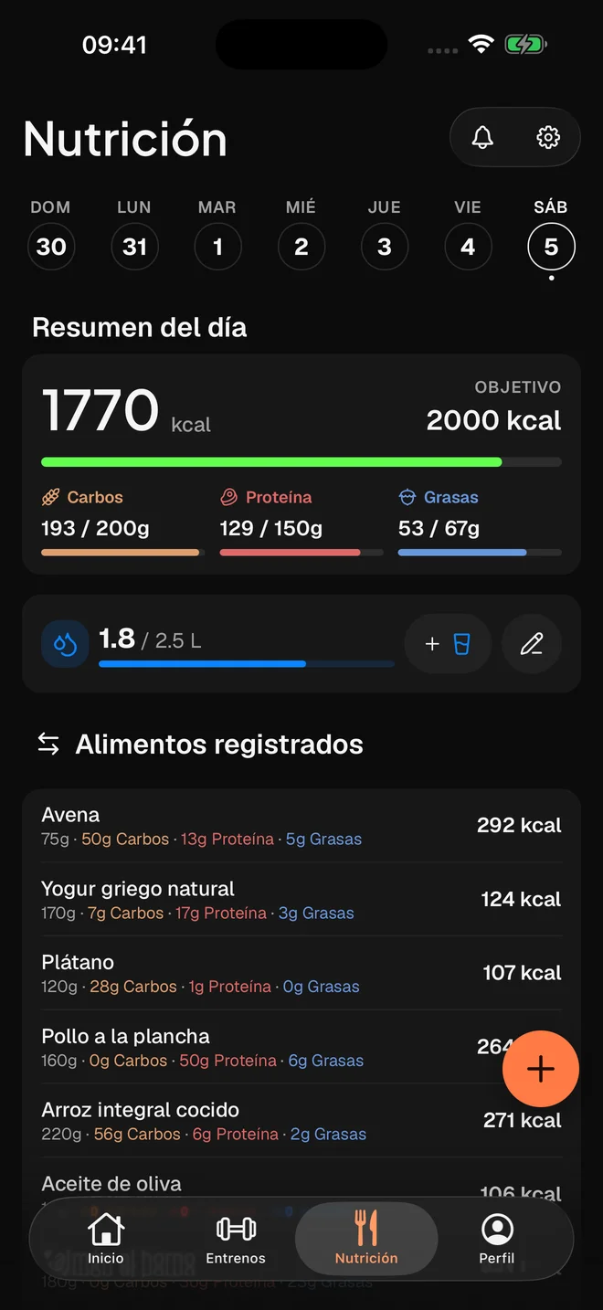 Nutrición en MuscleApp
