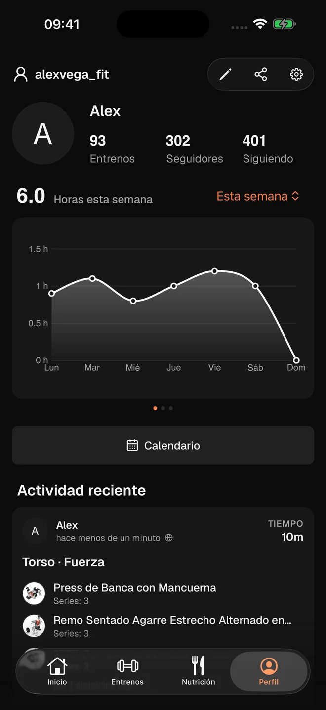 Progreso en MuscleApp
