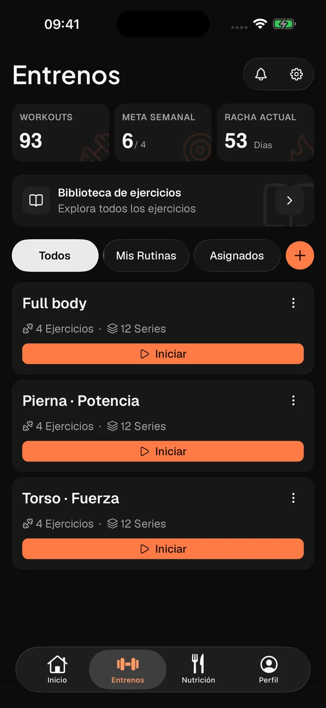 Rutinas en MuscleApp
